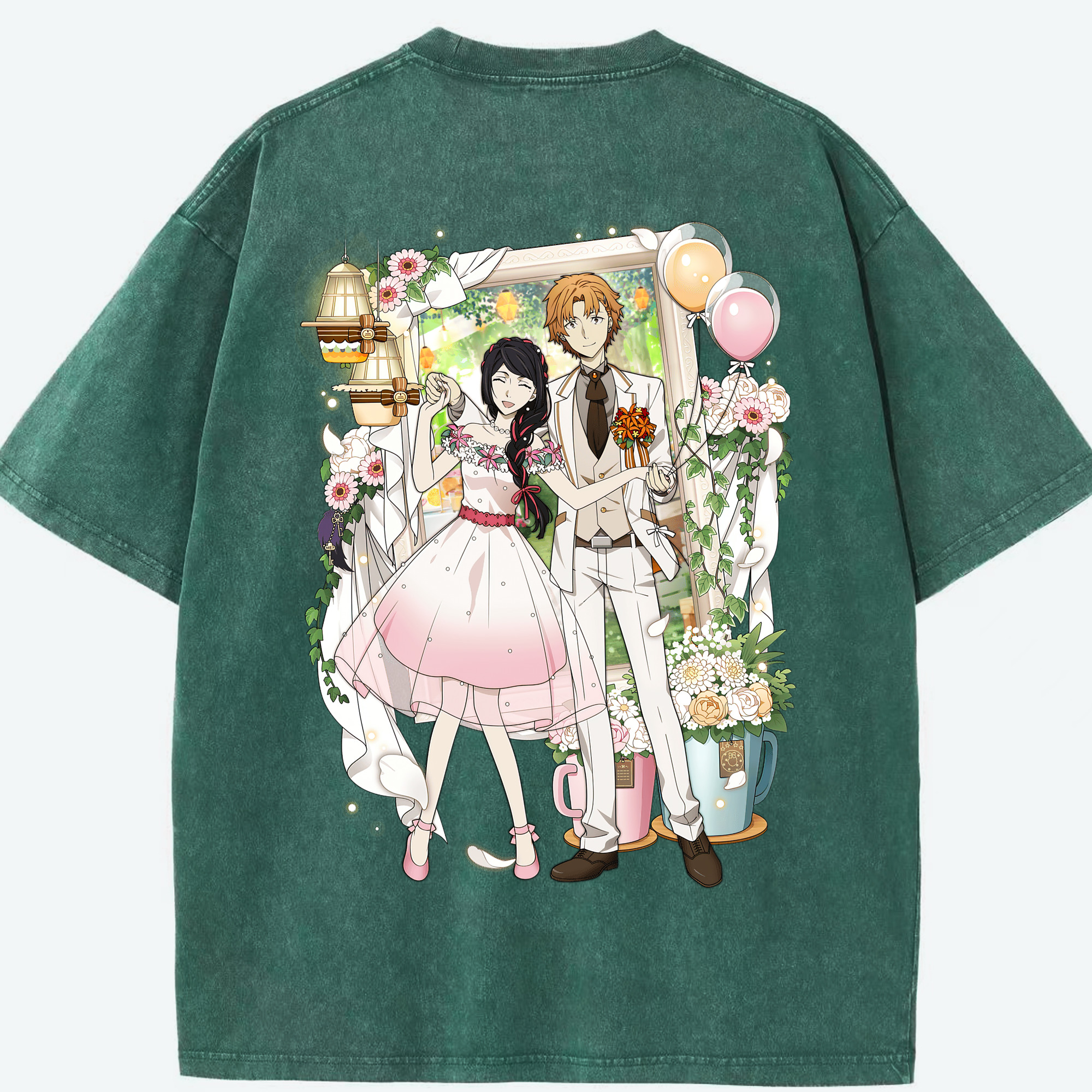 （画像用） 文豪ストレイドッグス Bungo Stray Dogs 綿100% ヴィンテージ風 半袖Tシャツ（背面プリント）